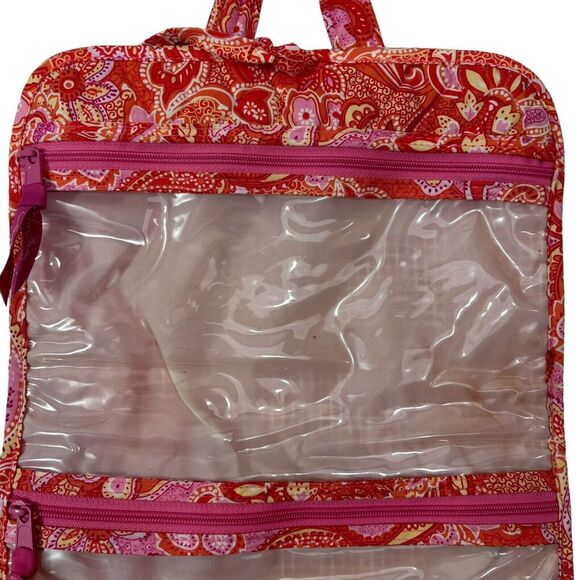 Vera Bradley Cosmetic Toiletries Hanging Travel Organizer Paprika Paisley Pink - Picture 6 of 8